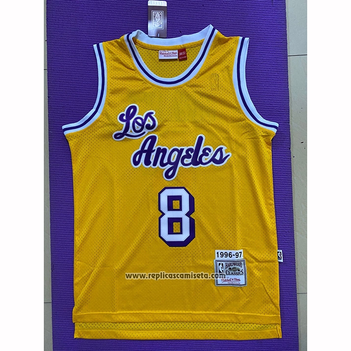 Camiseta Los Angeles Lakers Kobe Bryant #8 Mitchell & Ness 1996-97 Amarillo